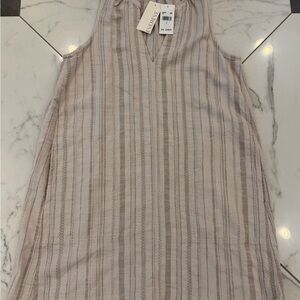 Splendid Beige& Cream Linen Dress